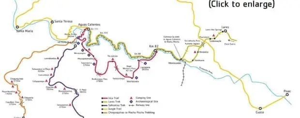 Inca trail map