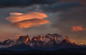 Torres del Paine in the evening